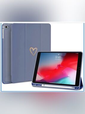 NWT iPad 9.7” Case, iPad 6th/5th Generation 2018/2017 Pencil Holder Cover Purple